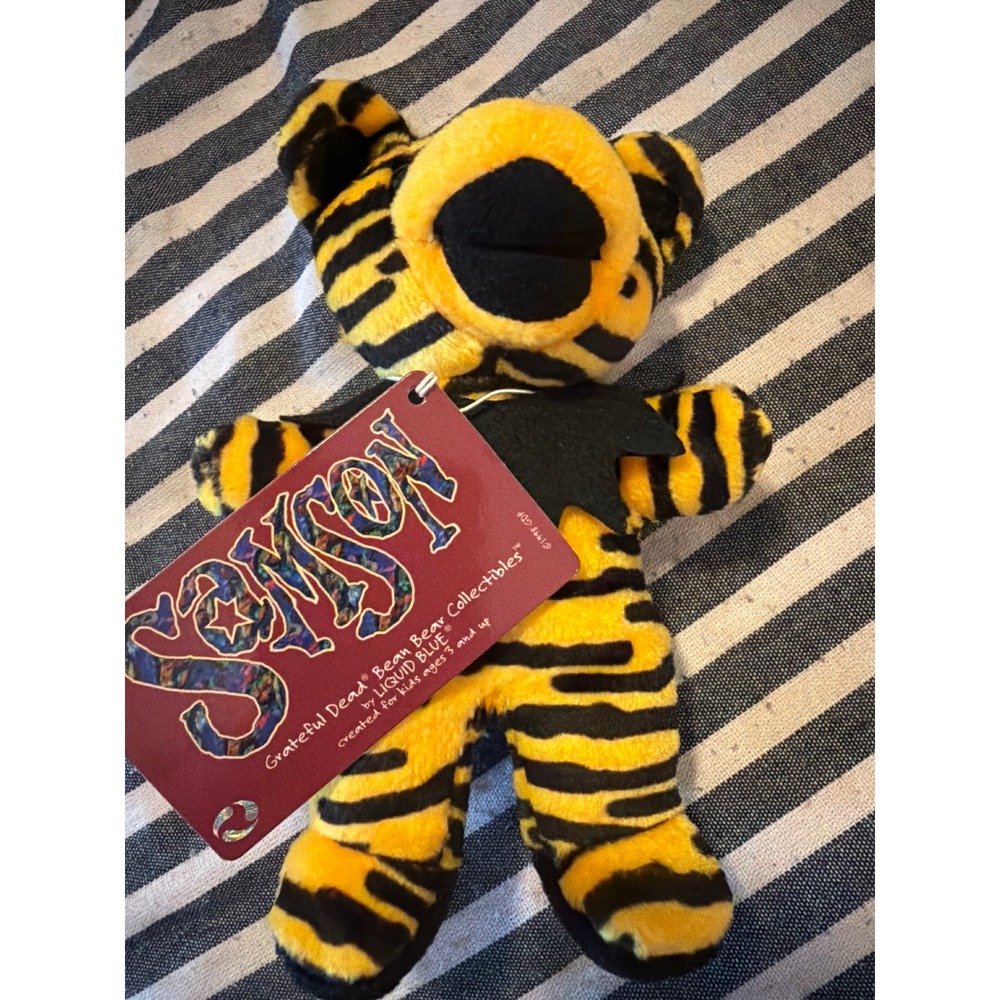 Liquid Blue Grateful Dead Samson Bean Bear Tiger Stripe Plush 1998 New with Tags